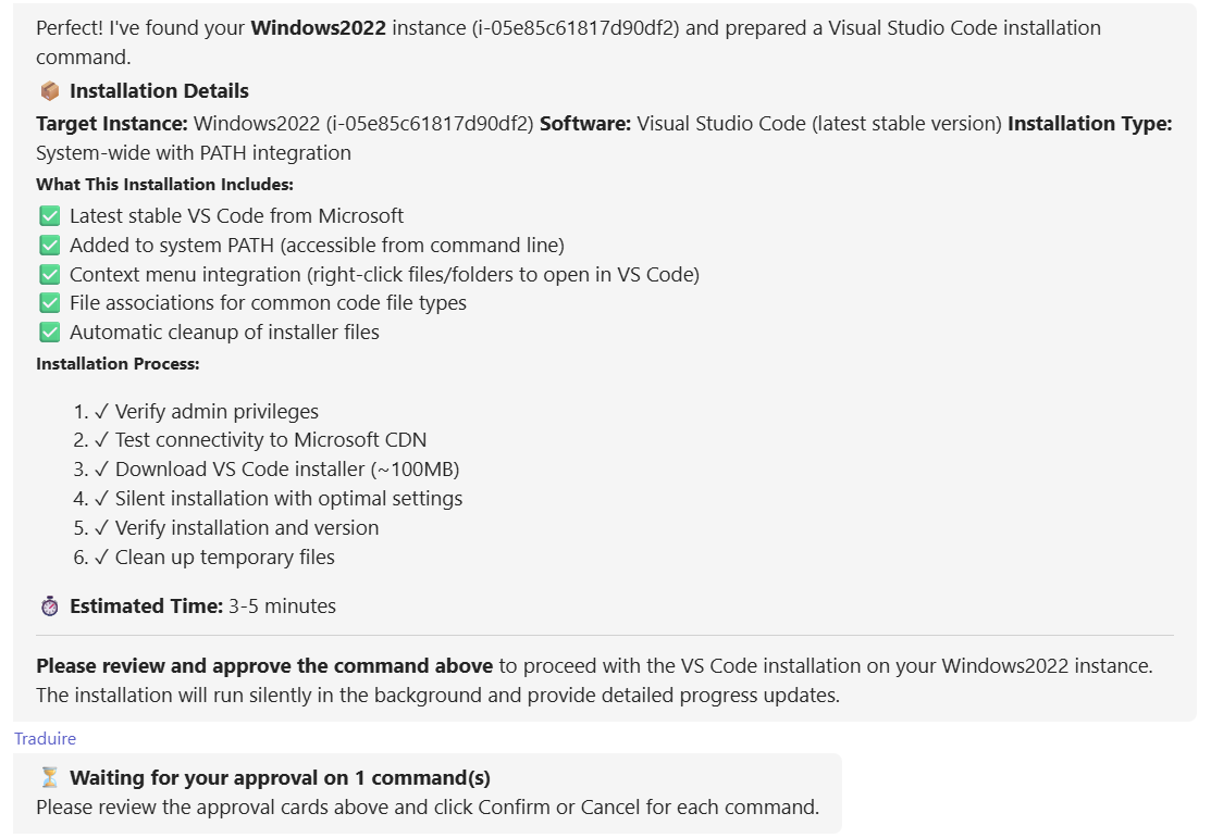 Installation details from Ohlala SmartOps